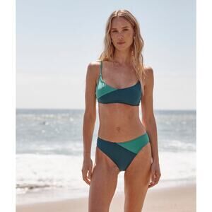 NEW Summersalt Marina Bikini Top Seaglass Seaweed Diagonal Colorblock Swim